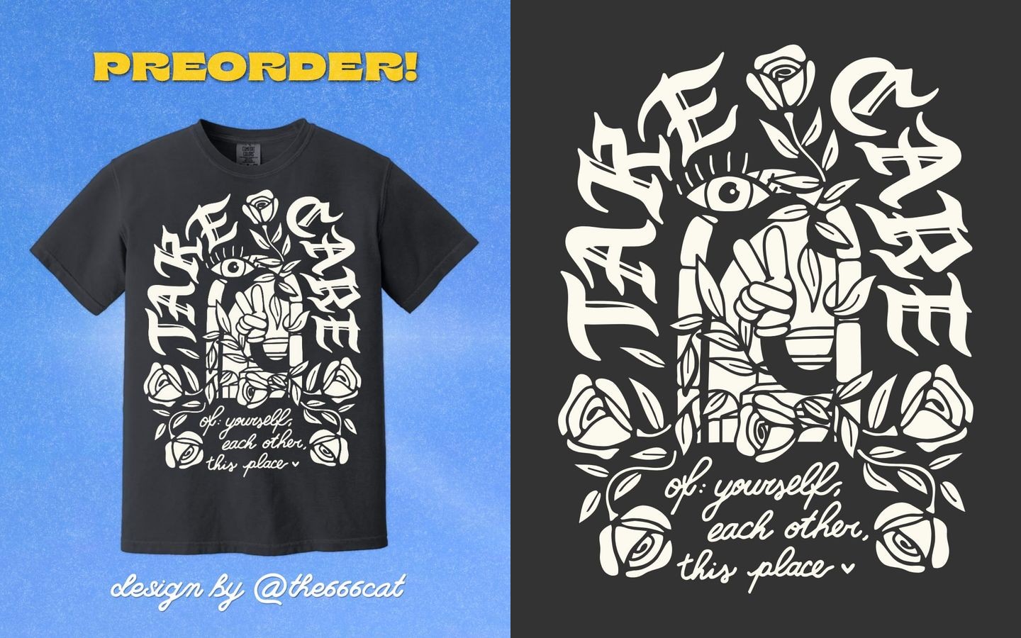 the666cat design — dark shirt